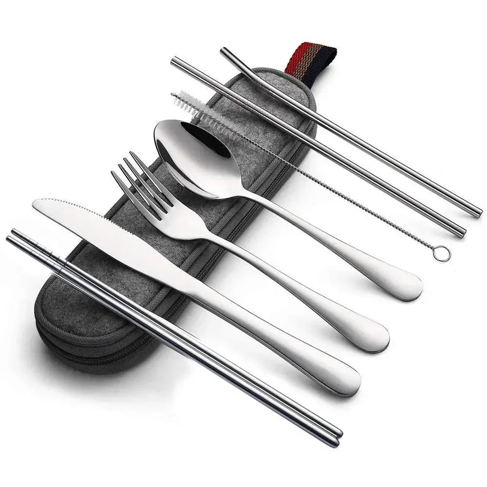 8-Piece Reusable Travel Cutlery Set