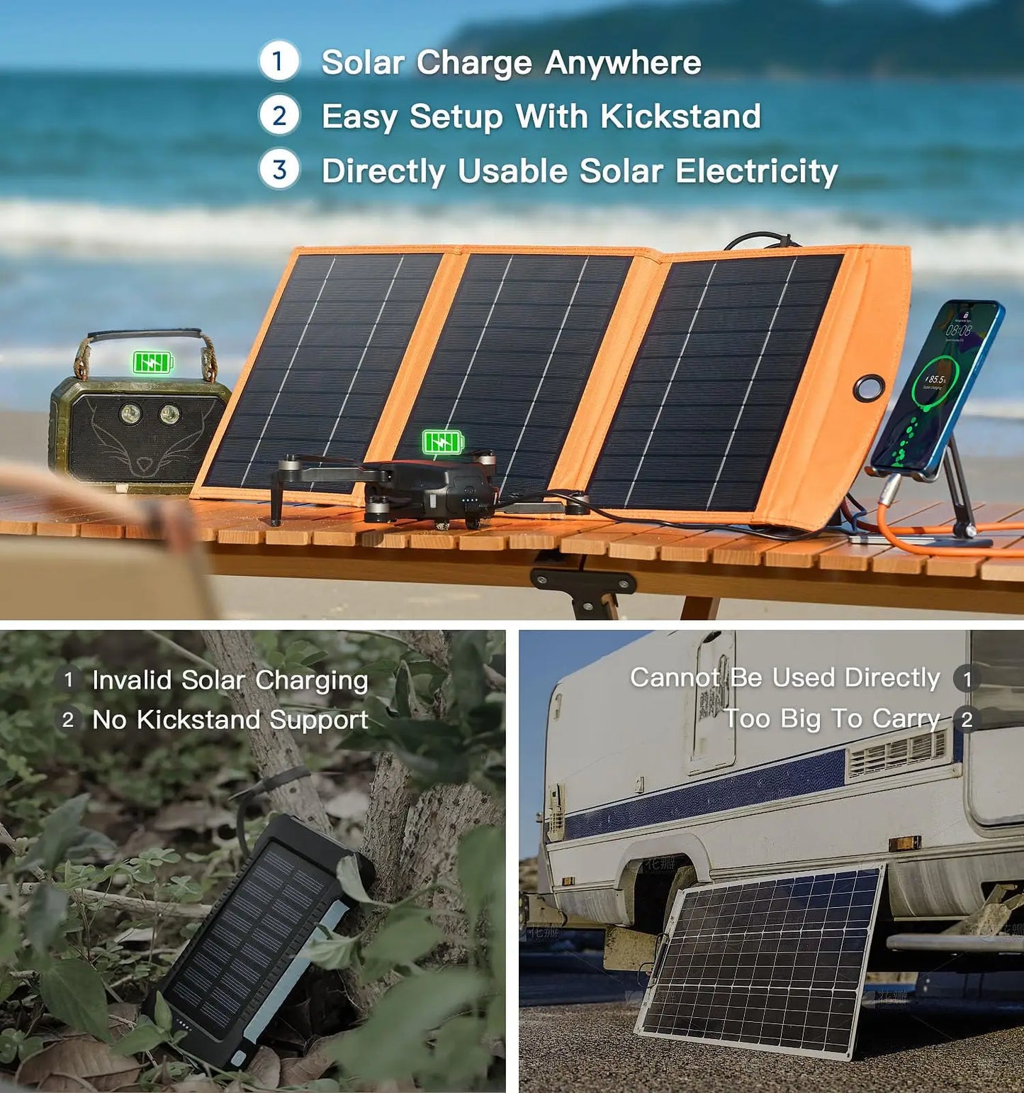 30W Solar Panel 10000mah btttery full system kit Foldable and portable Outdoor power bank for outdoor RV camping mobile phones