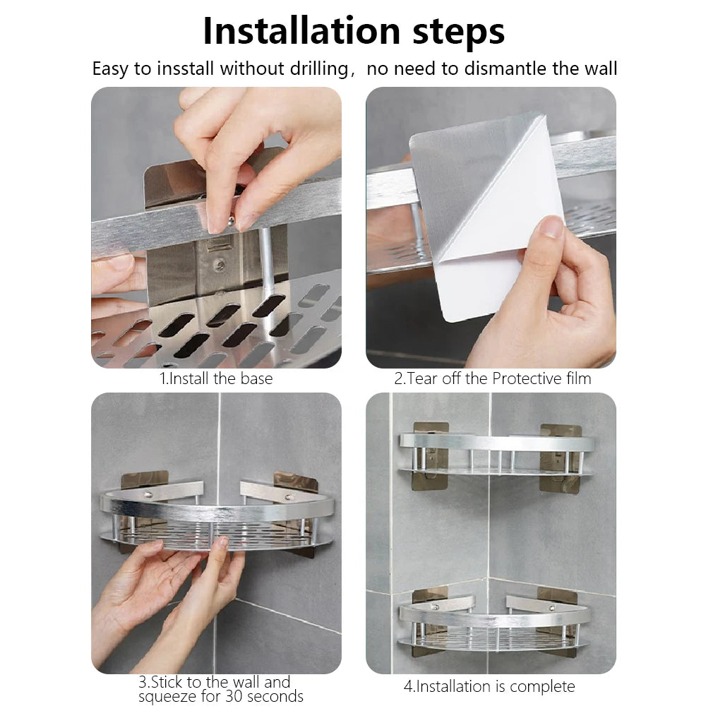 No-Drill Bathroom Shelf