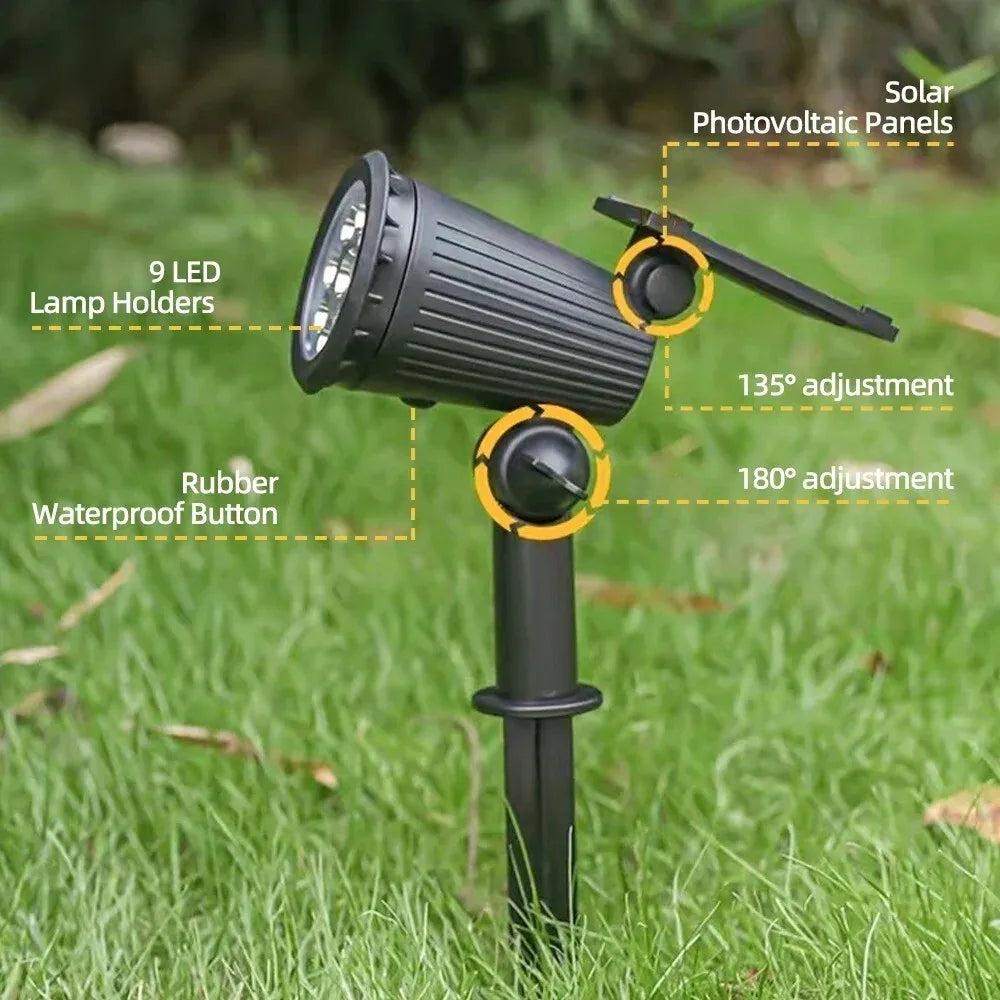 9-LED Solar Spot Lights