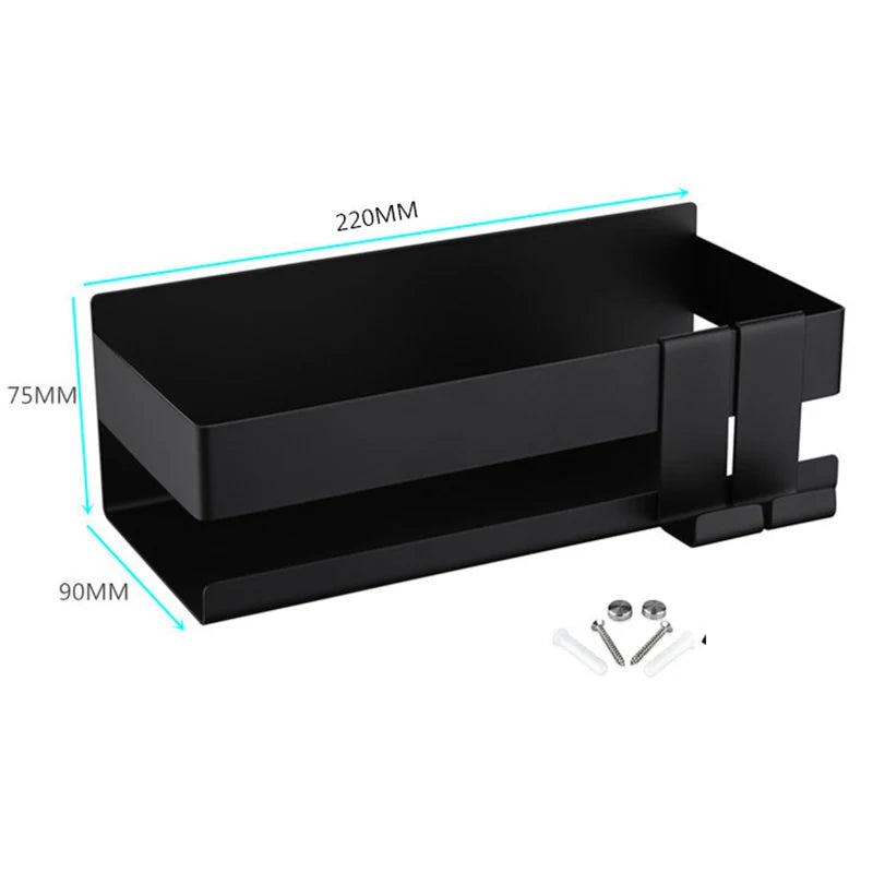 Movable No-Drill Bathroom Shelf
