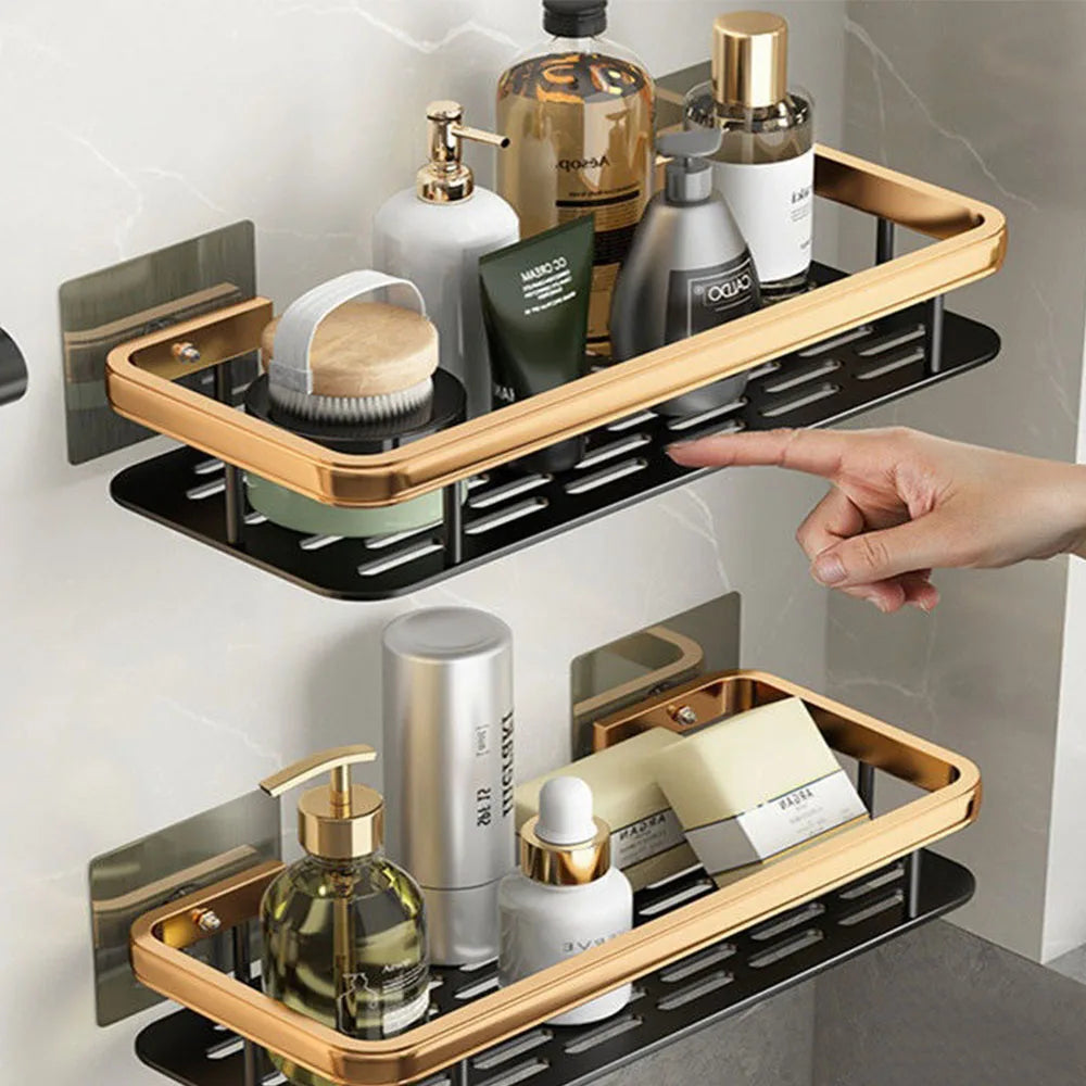 No-Drill Bathroom Shelf