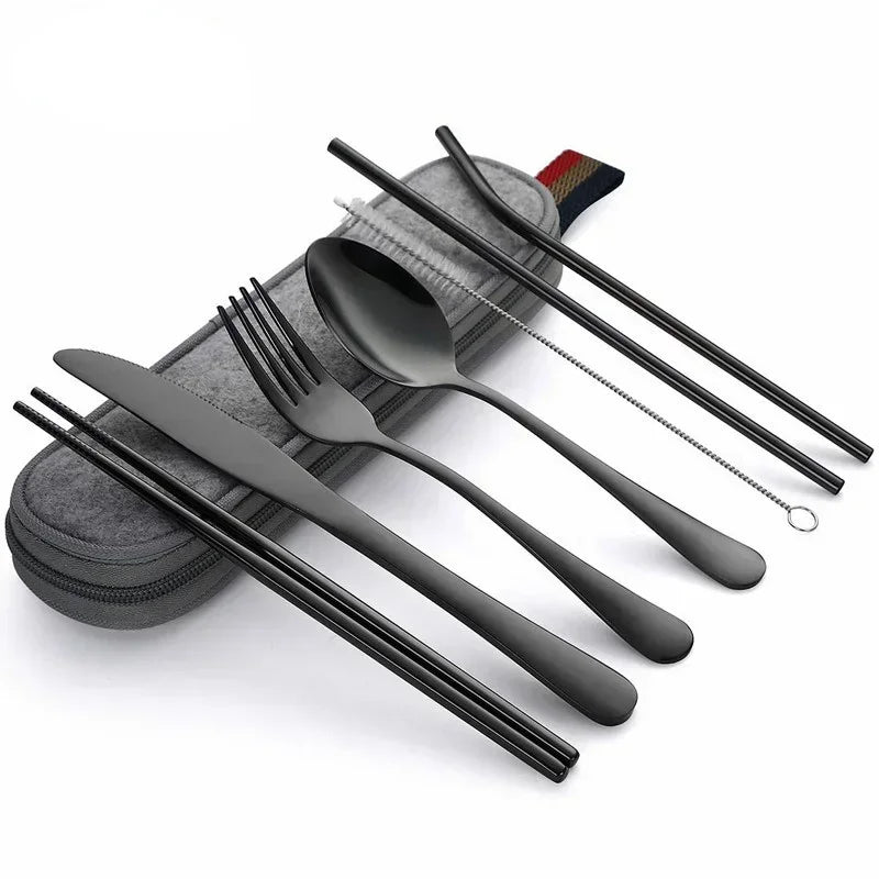8-Piece Reusable Travel Cutlery Set