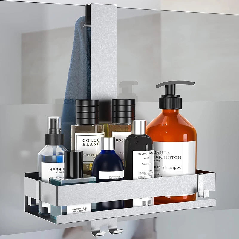 Movable No-Drill Bathroom Shelf
