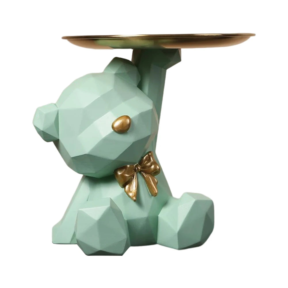 Geometric Bear Resin Storage Sculpture