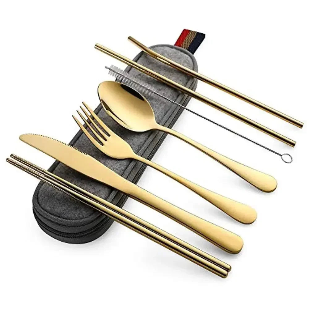 8-Piece Reusable Travel Cutlery Set