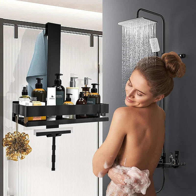 Movable No-Drill Bathroom Shelf