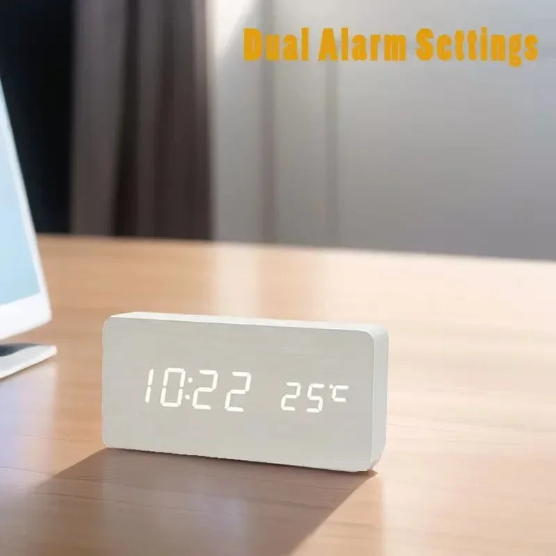 Wooden Digital Alarm Clock