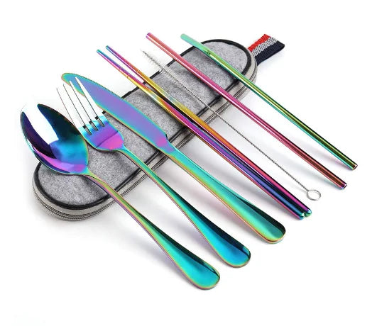 8-Piece Reusable Travel Cutlery Set