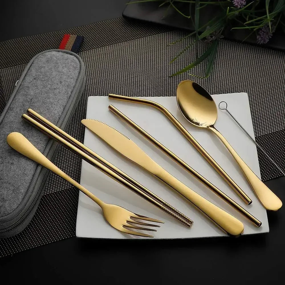 8-Piece Reusable Travel Cutlery Set