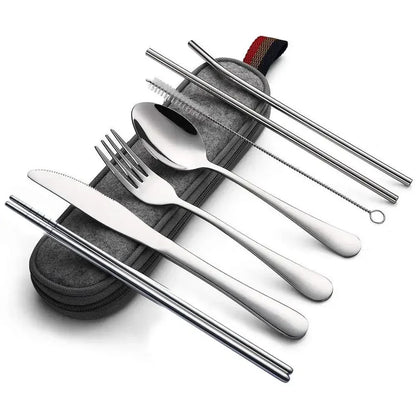 8-Piece Reusable Travel Cutlery Set