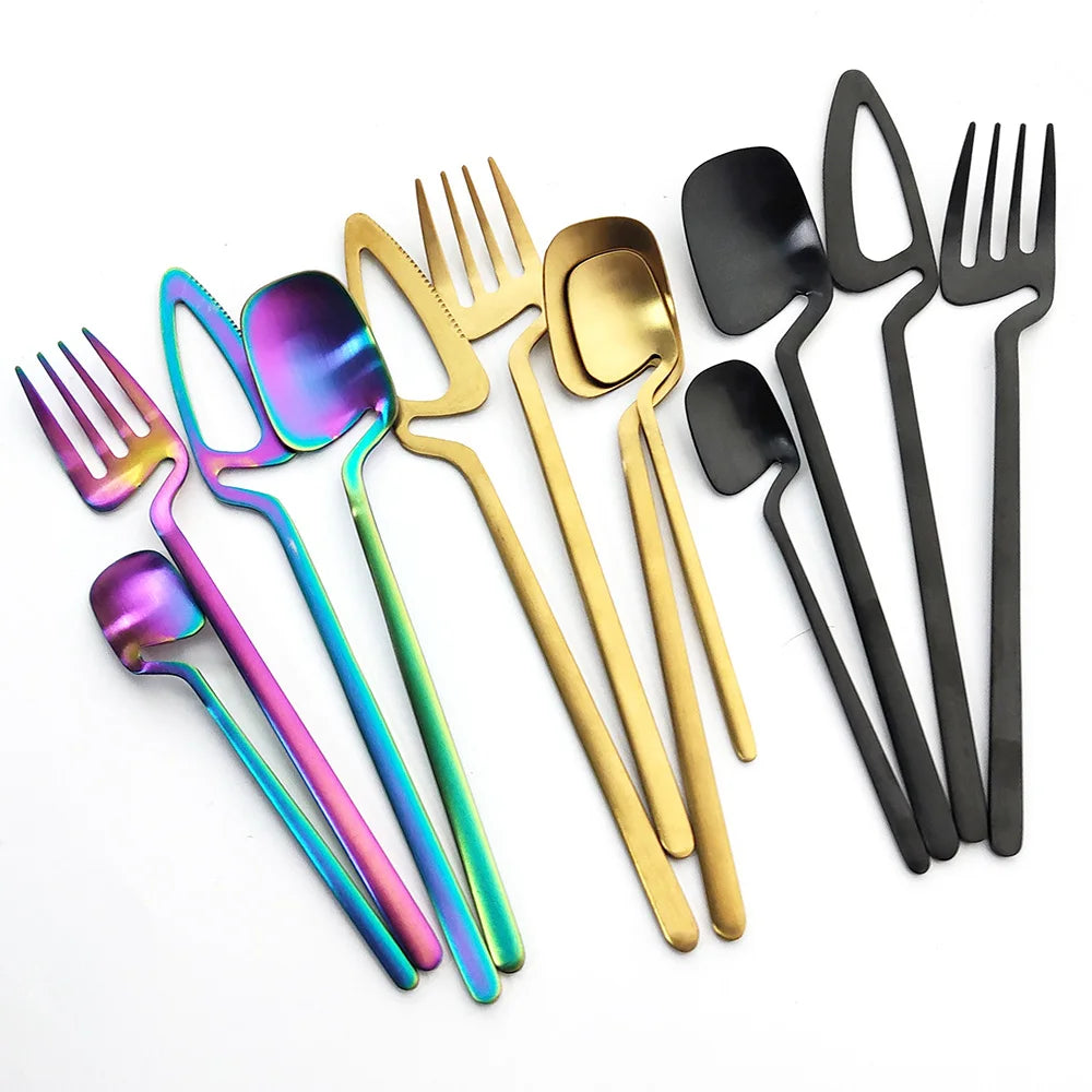 32-Piece Black Matte Cutlery Set