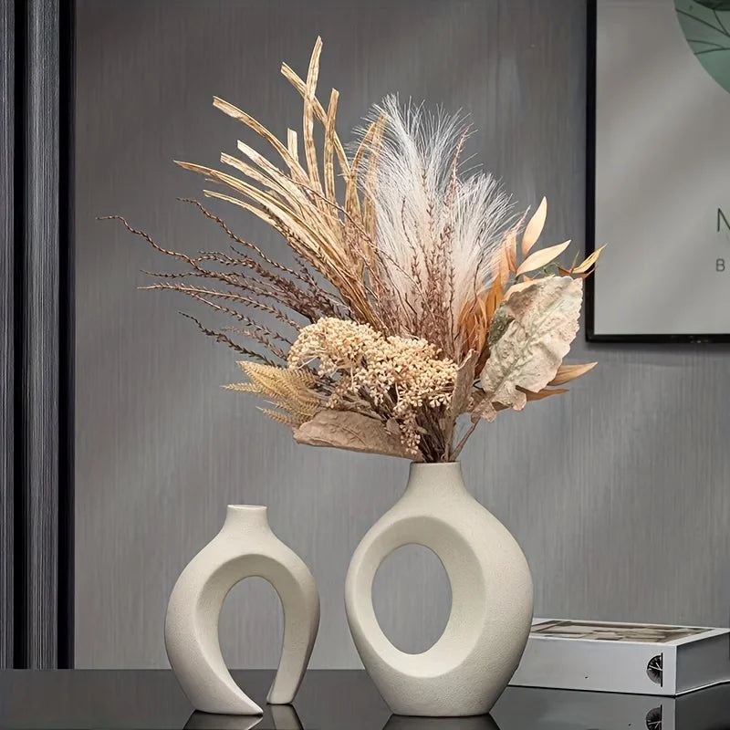 Modern Hollow Ceramic Vase Set