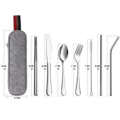 8-Piece Reusable Travel Cutlery Set
