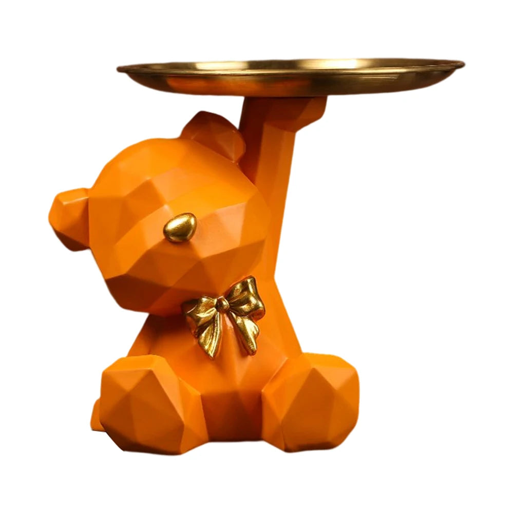 Geometric Bear Resin Storage Sculpture