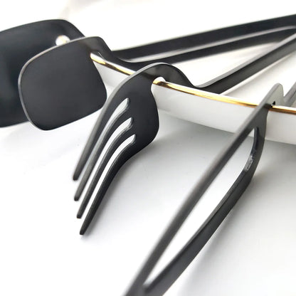 32-Piece Black Matte Cutlery Set
