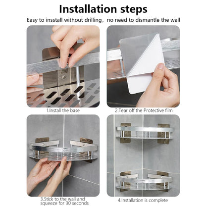 No-Drill Bathroom Shelf