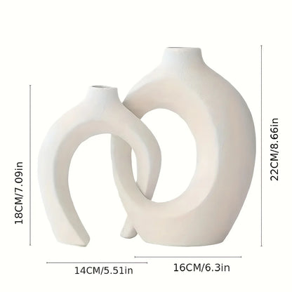 Modern Hollow Ceramic Vase Set