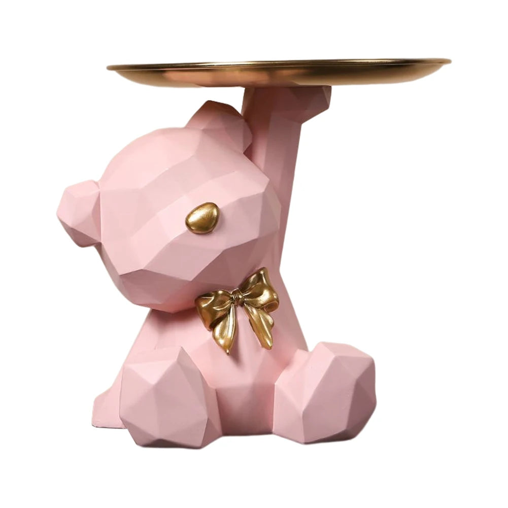 Geometric Bear Resin Storage Sculpture