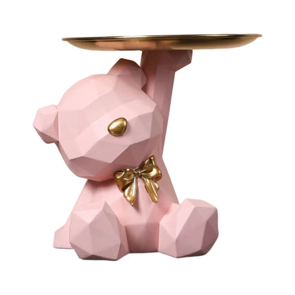 Geometric Bear Resin Storage Sculpture