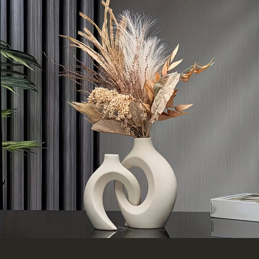 Modern Hollow Ceramic Vase Set