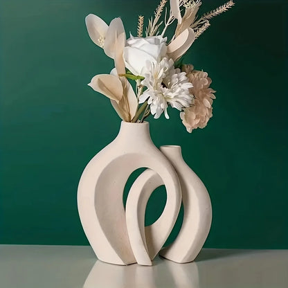 Modern Hollow Ceramic Vase Set