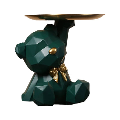 Geometric Bear Resin Storage Sculpture