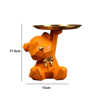 Geometric Bear Resin Storage Sculpture