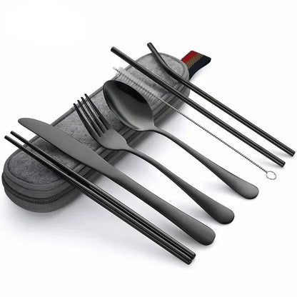 8-Piece Reusable Travel Cutlery Set