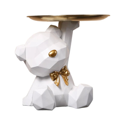 Geometric Bear Resin Storage Sculpture