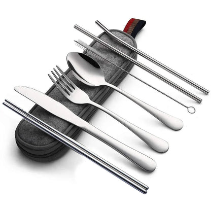 8-Piece Reusable Travel Cutlery Set