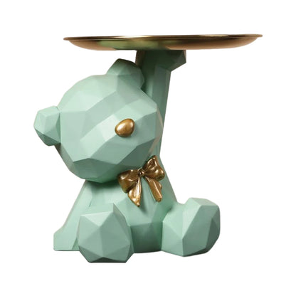 Geometric Bear Resin Storage Sculpture