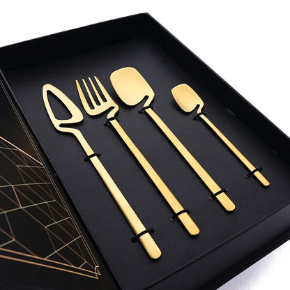 32-Piece Black Matte Cutlery Set