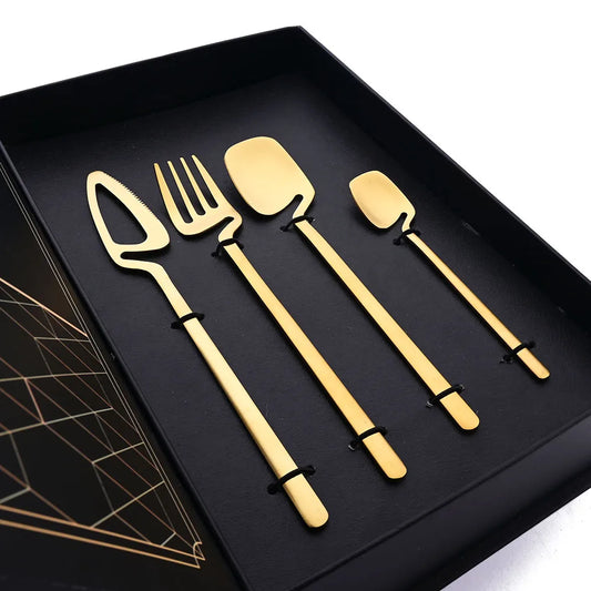 32-Piece Black Matte Cutlery Set
