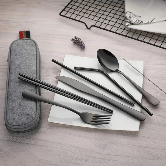 8-Piece Reusable Travel Cutlery Set